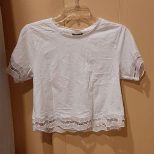 Topshop cropped tee with cutout detail